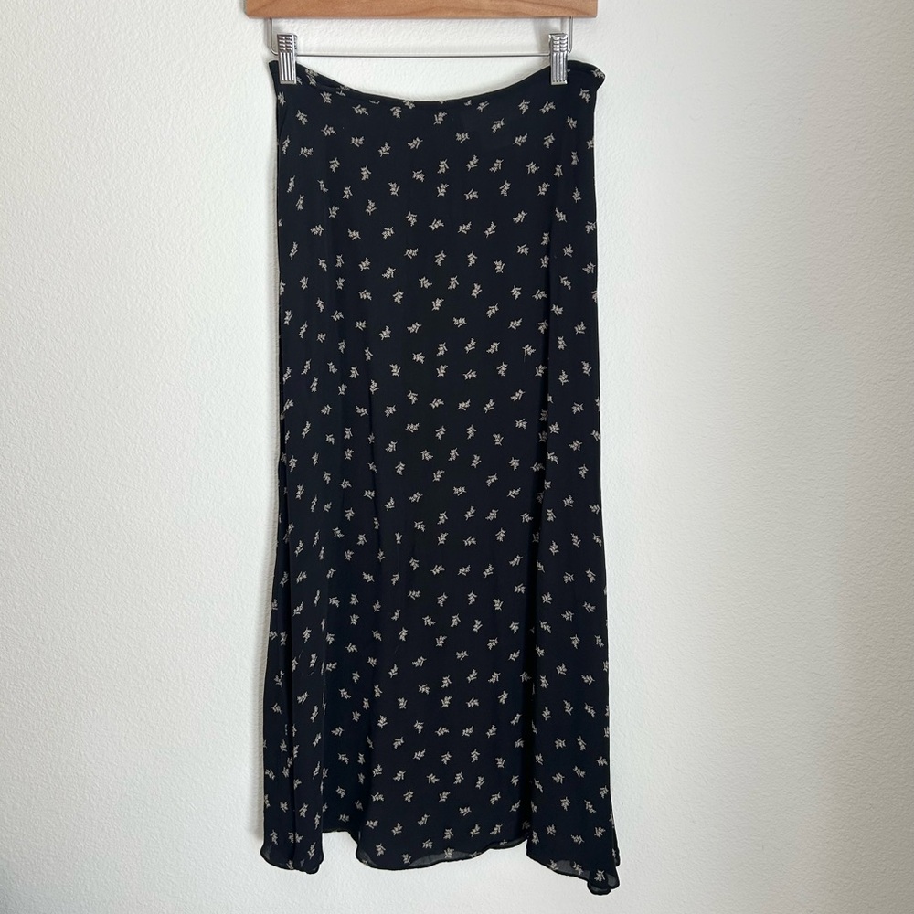 Silk Club Vintage Silk Floral Midi Skirt - Size 4